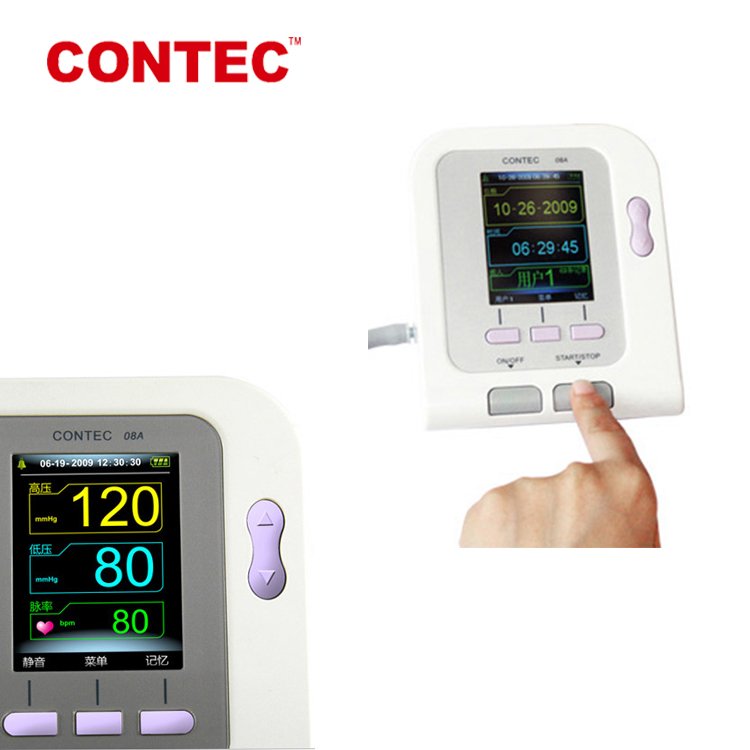 CONTEC08A Electronic Sphygmomanometer display and interface