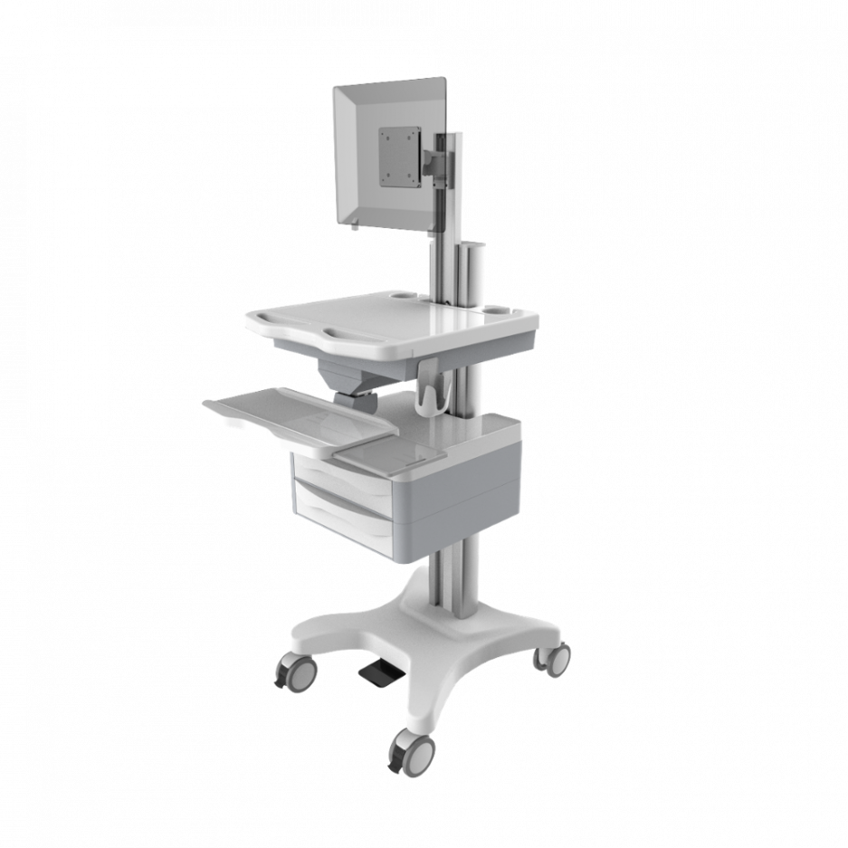 Height Adjustable Mobile Computer Cart/Medical Computer Cart (Foot Pedal)