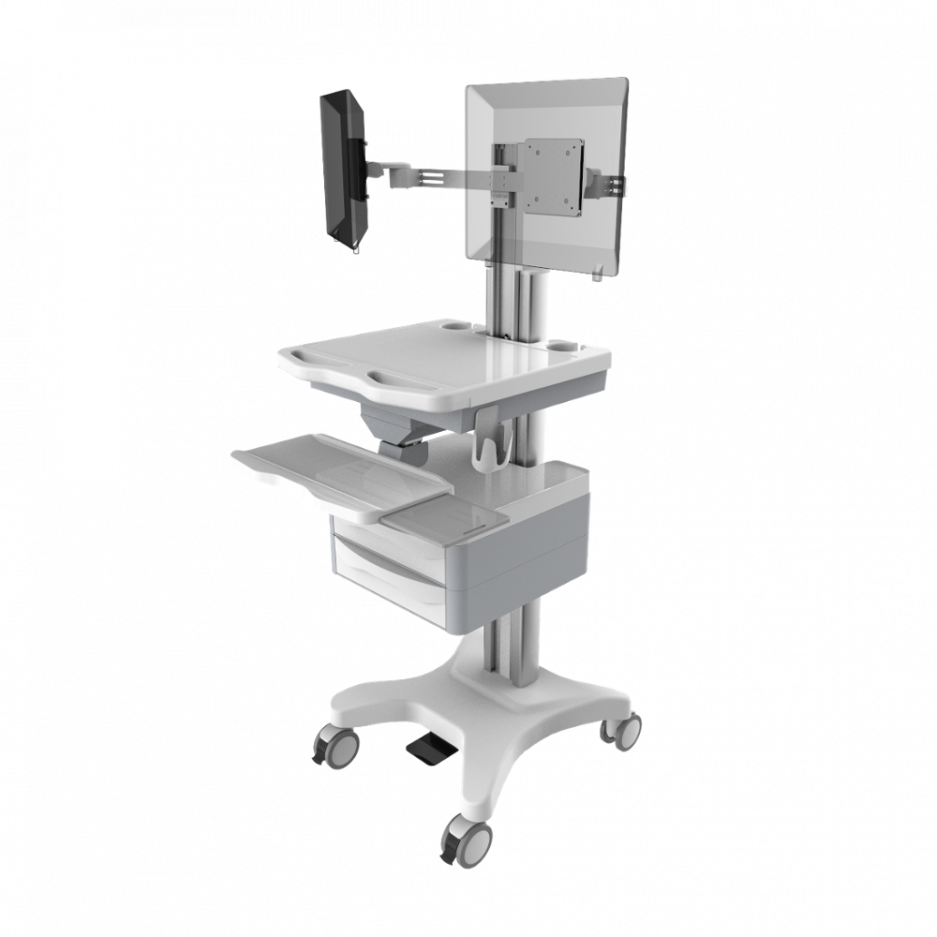 Adjustable height Double Screen display cart