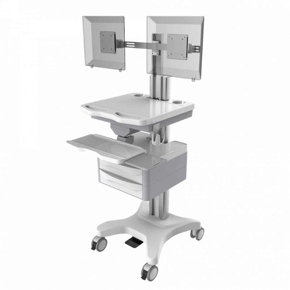 Adjustable height Double Screen display cart - Image 3